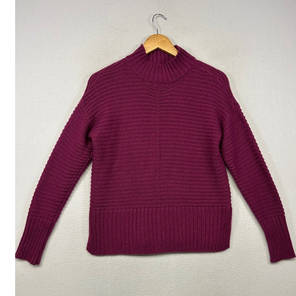 Apt. 9 Cozy Ribbed Mock Neck Womens Small Magenta Purple Pullover Sweater